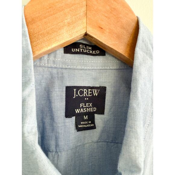 J Crew Factory | NWOT | Slim Untucked flex casual shirt in Waterfall Blue | Sz M - Picture 5 of 9
